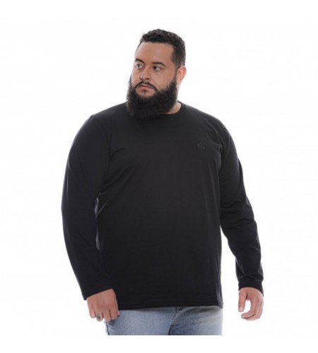 Manga Longa Plus Size Preta