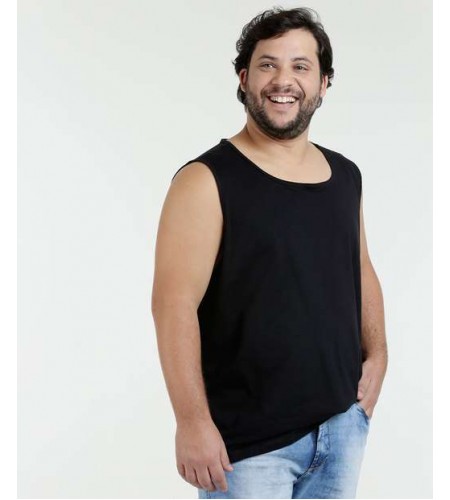 Regata Plus Size Masculina Preta